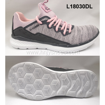 ladies casual flyknit sports breathable running shoes